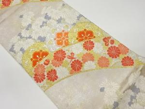 リサイクル　菊に華紋・宝尽くし模様織出し袋帯